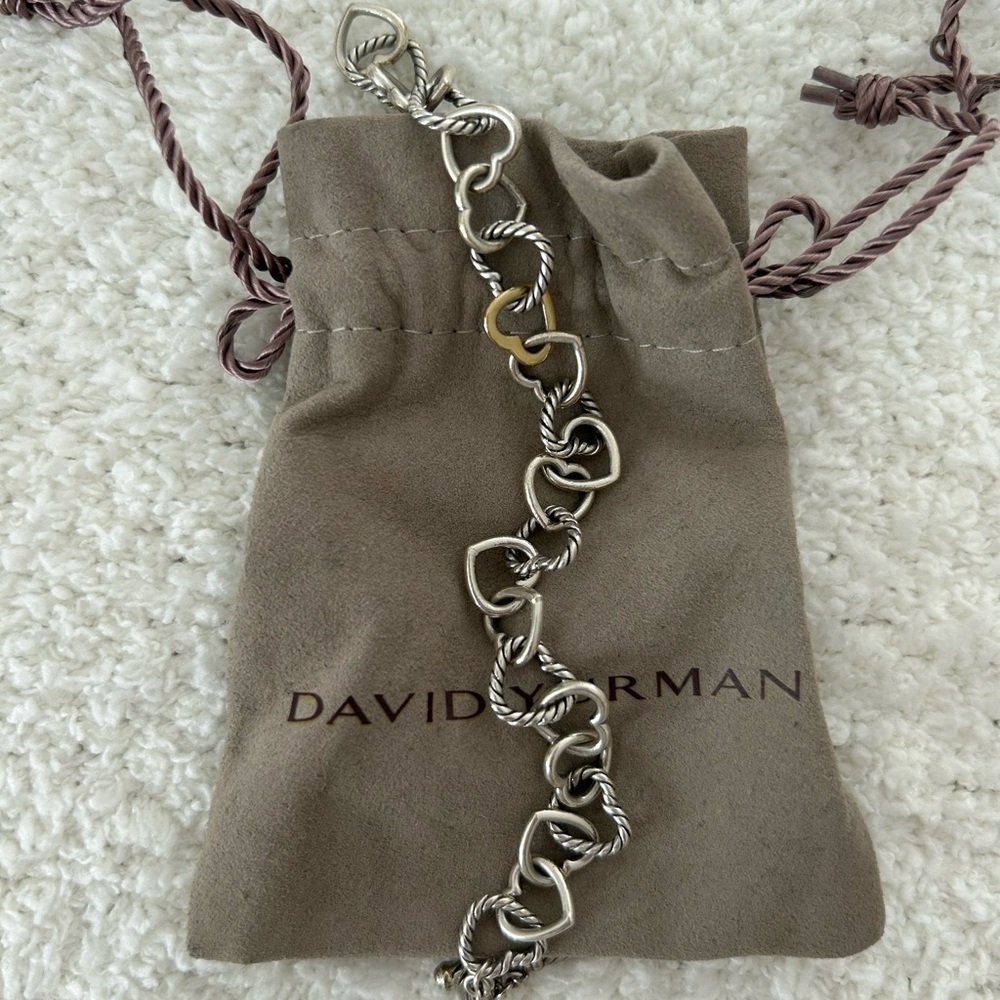 David Yurman Silver Heart Bracelet